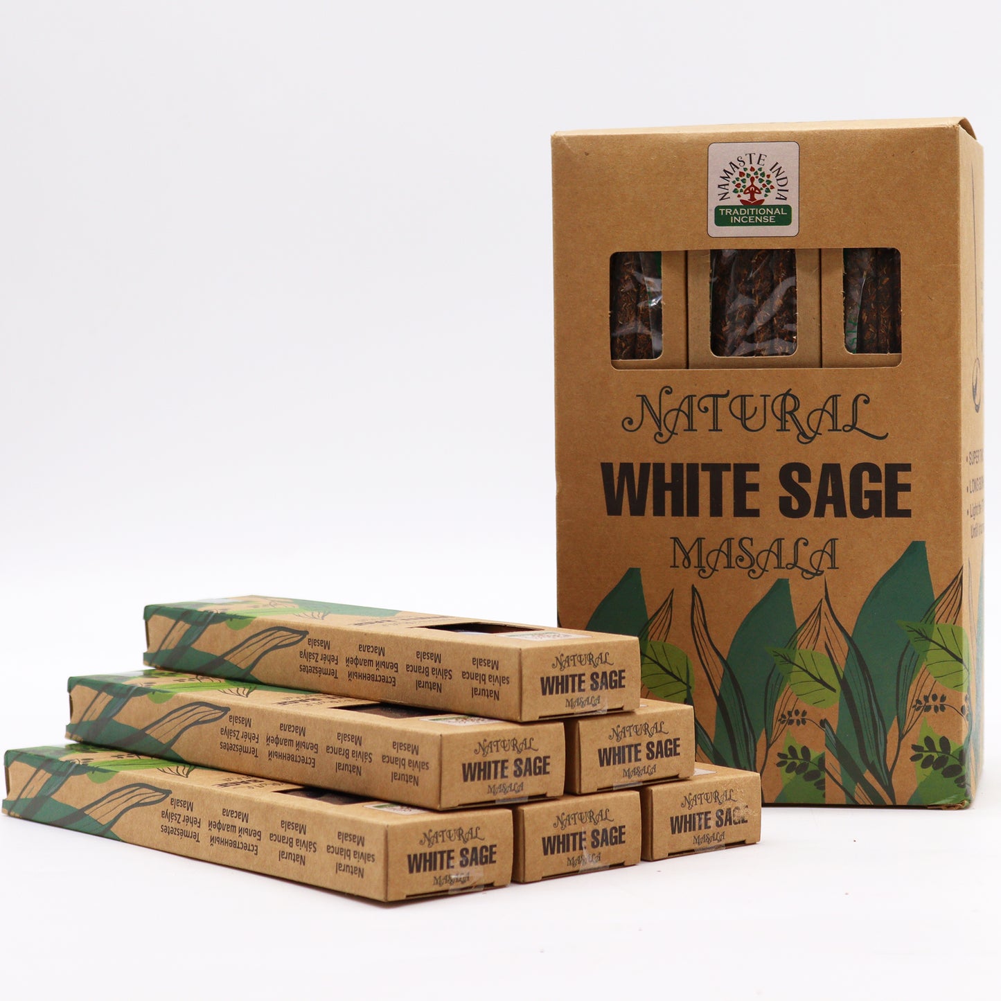 Natürliche botanische Masala-Räucherstäbchen – Weißer Salbei