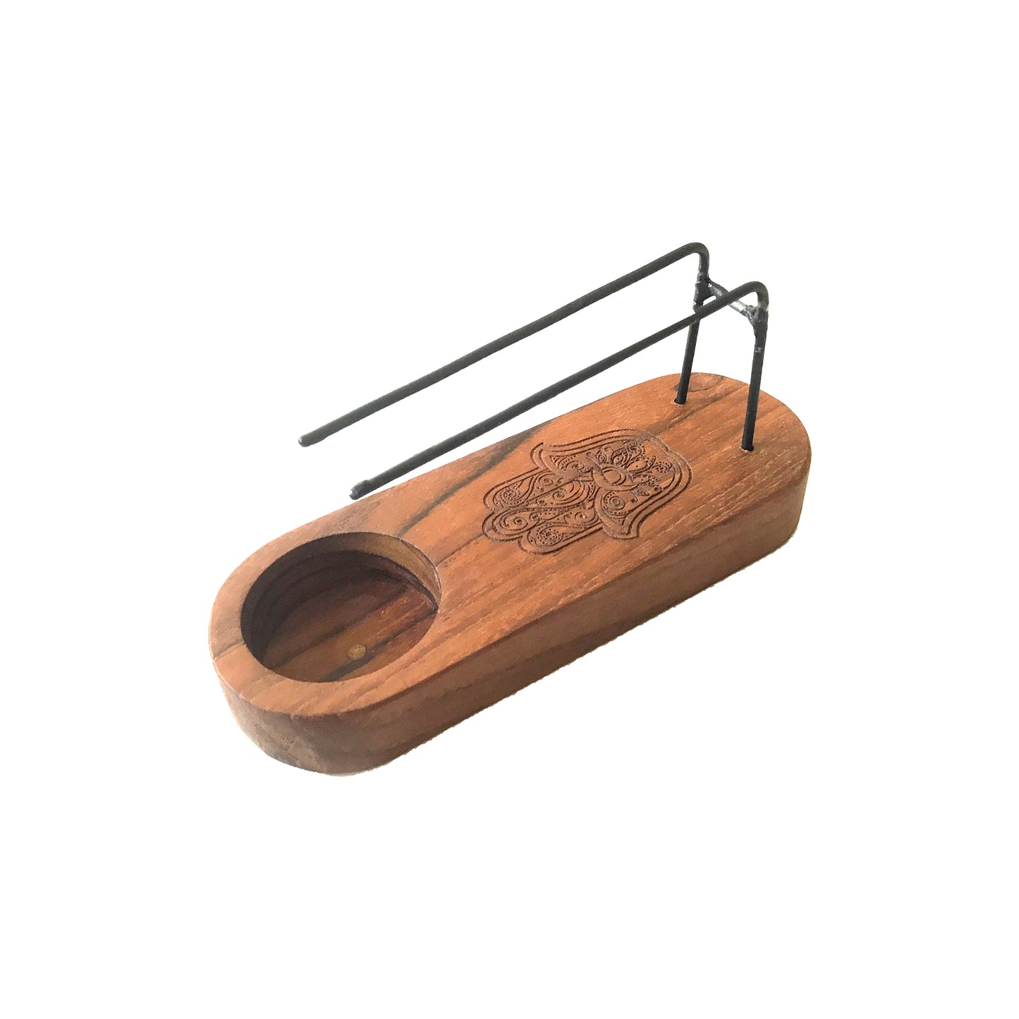 Kleiner Palo Santo Ständer aus Teakholz - Hamsa