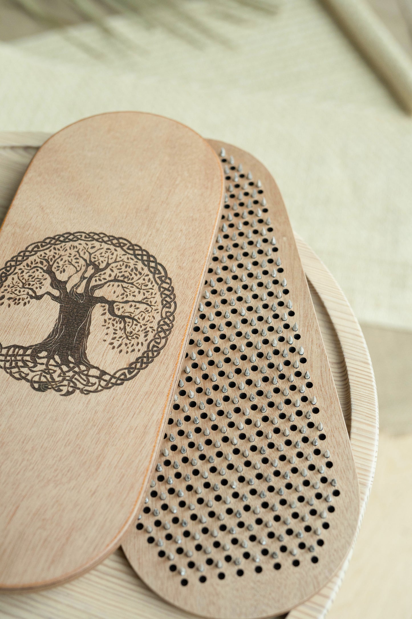 Handgefertigtes Sadhu Brett, Akupressur Sadhu Board aus Holz mit Kupfer- oder verzinkten NĂ€geln, Yogapraxis fĂŒr AnfĂ€nger 8mm, 10mm oder 12mm