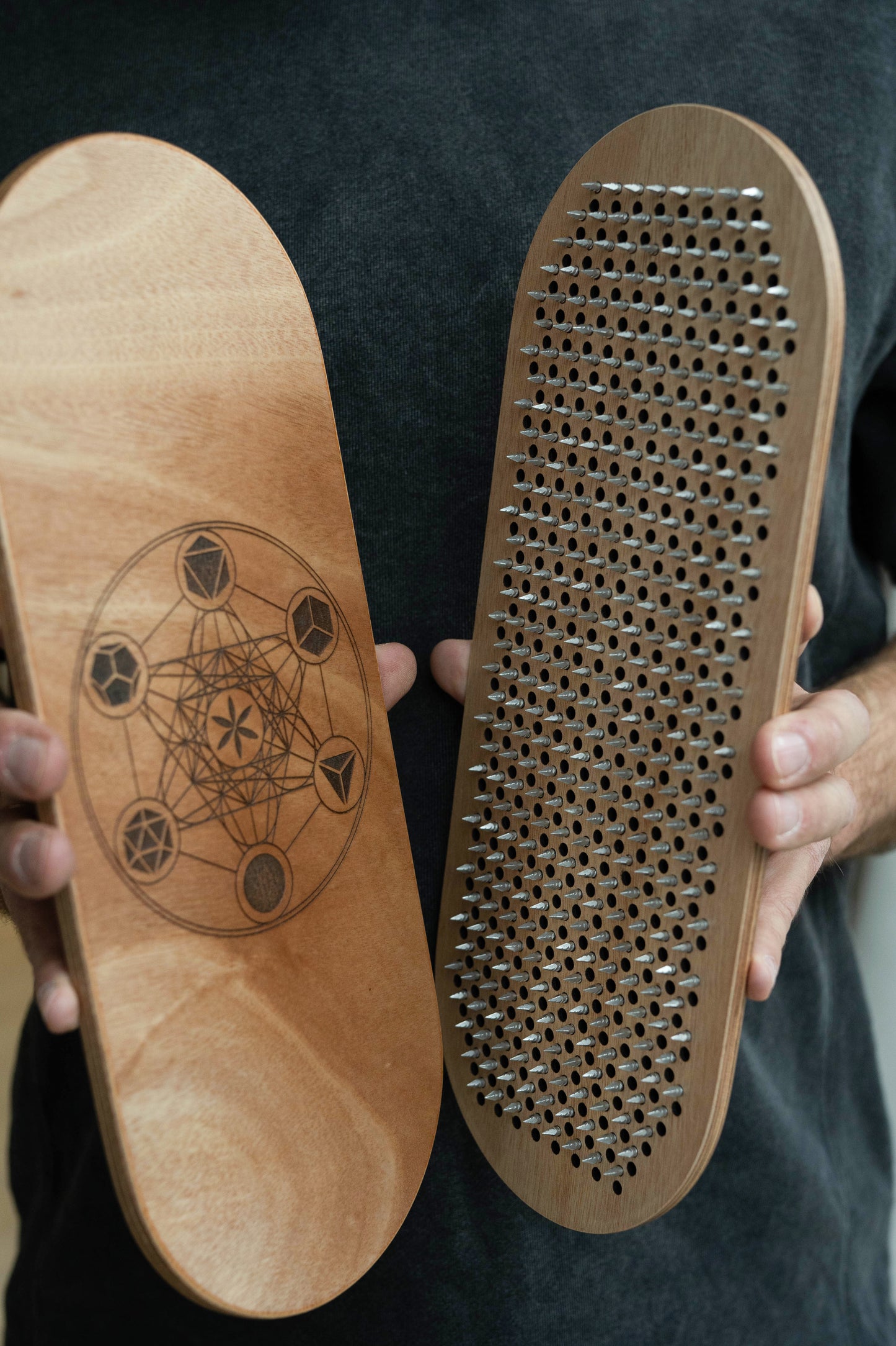 Handgefertigtes Sadhu Brett, Akupressur Sadhu Board aus Holz mit Kupfer- oder verzinkten NĂ€geln, Yogapraxis fĂŒr AnfĂ€nger 8mm, 10mm oder 12mm