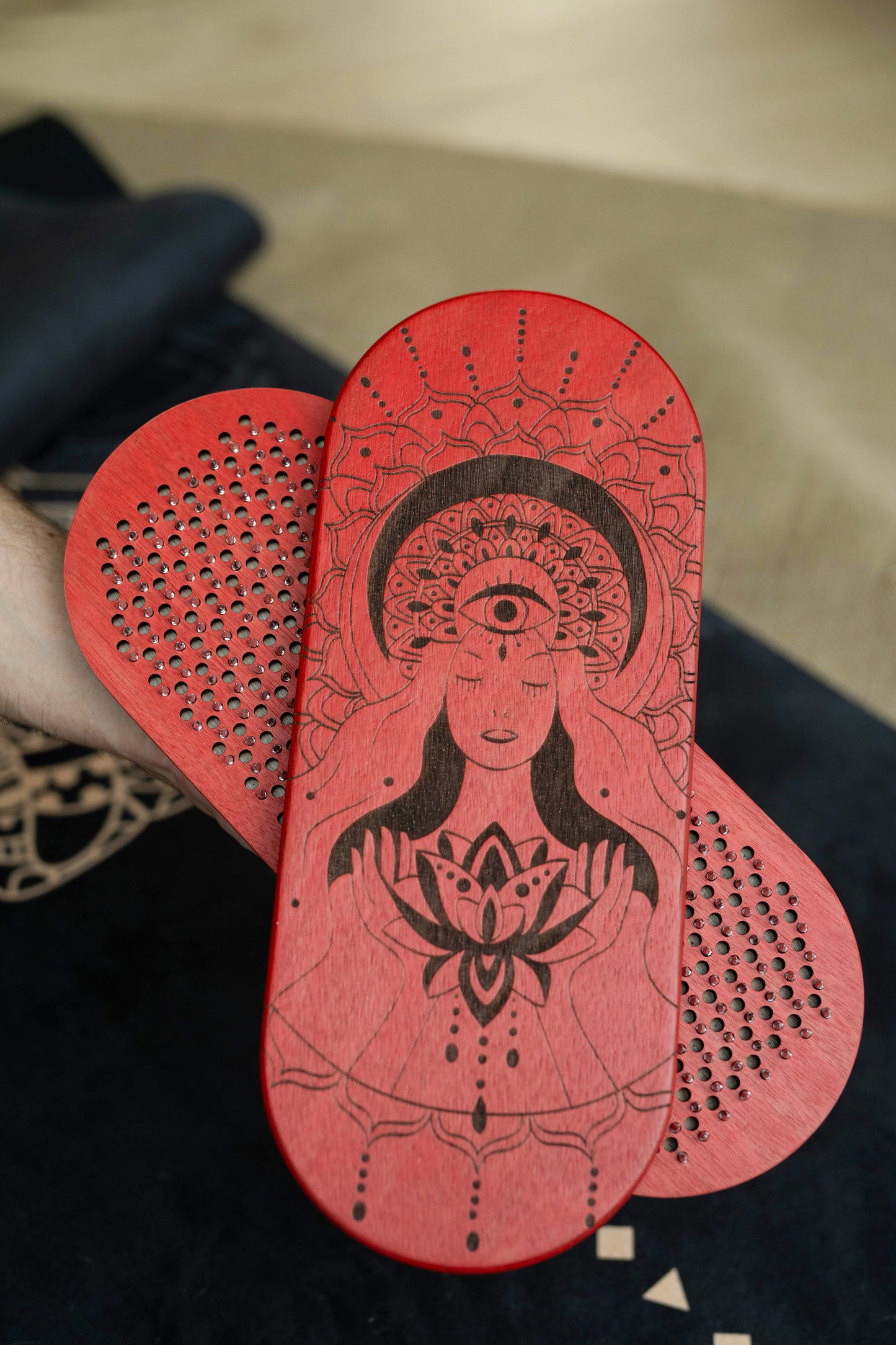 Handgefertigtes Sadhu Brett, Akupressur Sadhu Board aus Holz mit Kupfer- oder verzinkten NĂ€geln, Yogapraxis fĂŒr AnfĂ€nger 8mm, 10mm oder 12mm