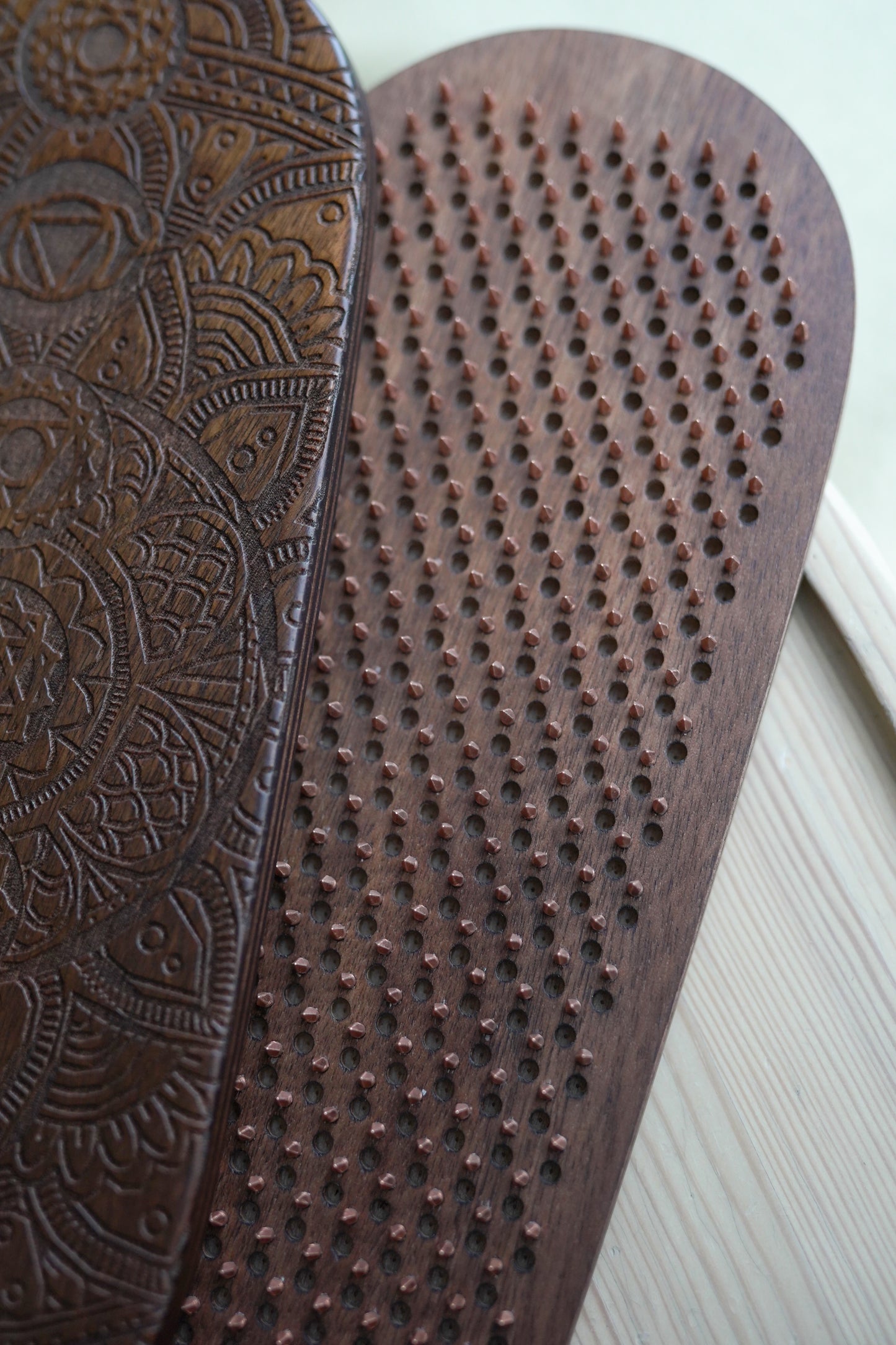 Handgefertigtes Sadhu Brett, Akupressur Sadhu Board aus Holz mit Kupfer- oder verzinkten NĂ€geln, Yogapraxis fĂŒr AnfĂ€nger 8mm, 10mm oder 12mm