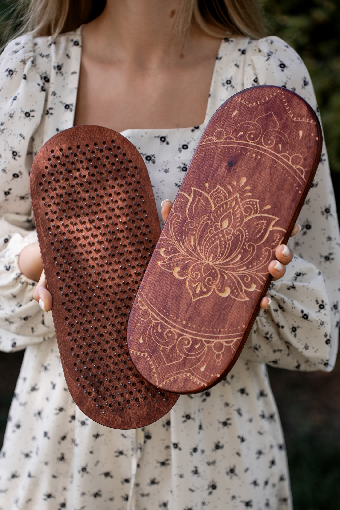 Handgefertigtes Sadhu Brett, Akupressur Sadhu Board aus Holz mit Kupfer- oder verzinkten Nägeln, Yogapraxis für Anfänger 8mm, 10mm oder 12mm