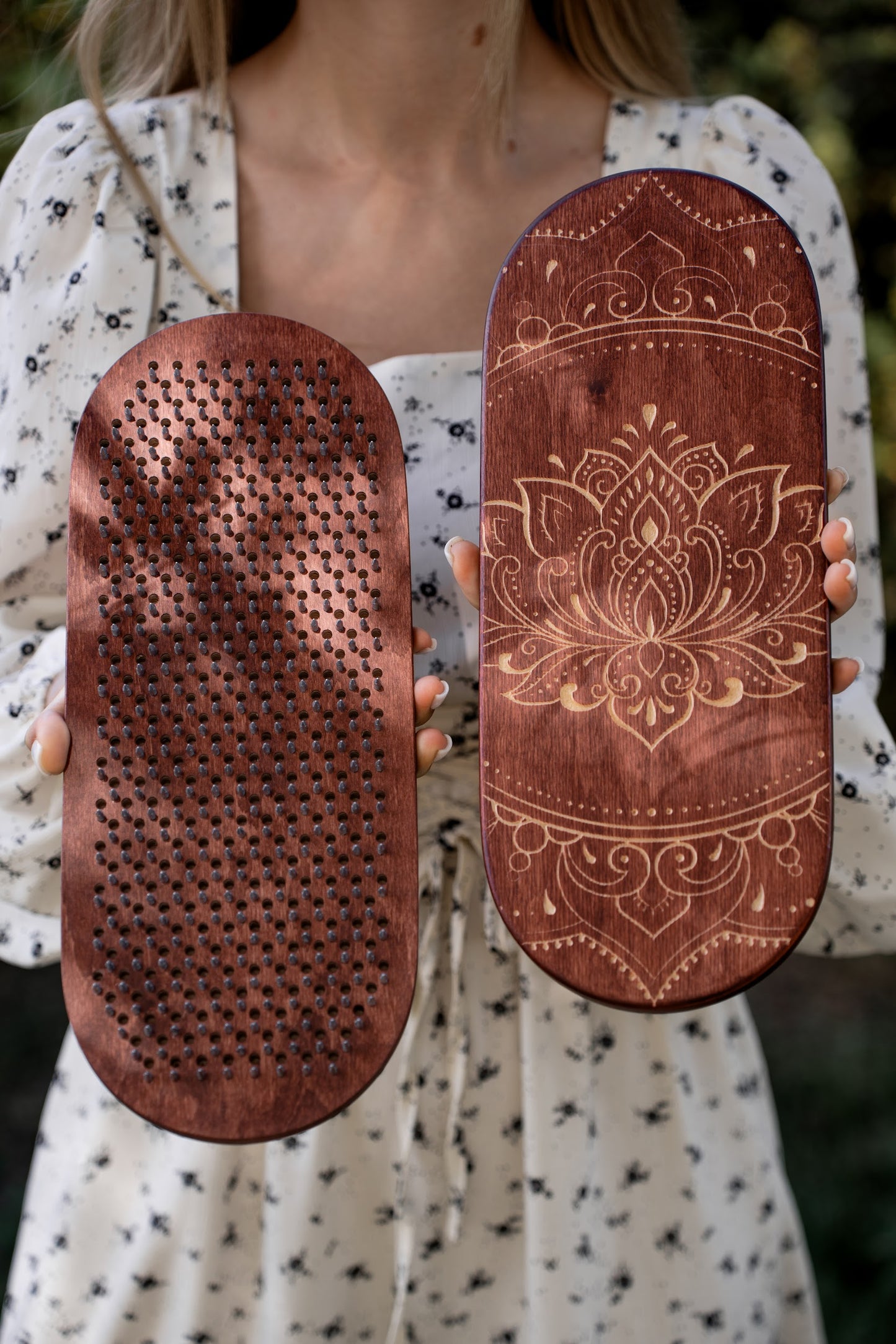 Handgefertigtes Sadhu Brett, Akupressur Sadhu Board aus Holz mit Kupfer- oder verzinkten Nägeln, Yogapraxis für Anfänger 8mm, 10mm oder 12mm