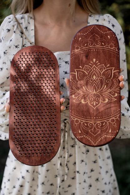 Handgefertigtes Sadhu Brett, Akupressur Sadhu Board aus Holz mit Kupfer- oder verzinkten Nägeln, Yogapraxis für Anfänger 8mm, 10mm oder 12mm
